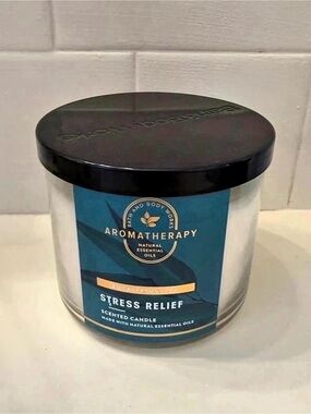Bath & Body Works Eucalyptus Tea Stress Relief 3-Wick Candle Blue